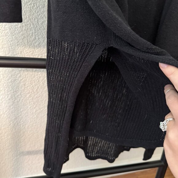 Athleta Black Split Hem Longline Black Cardigan Size Medium - Picture 7 of 11